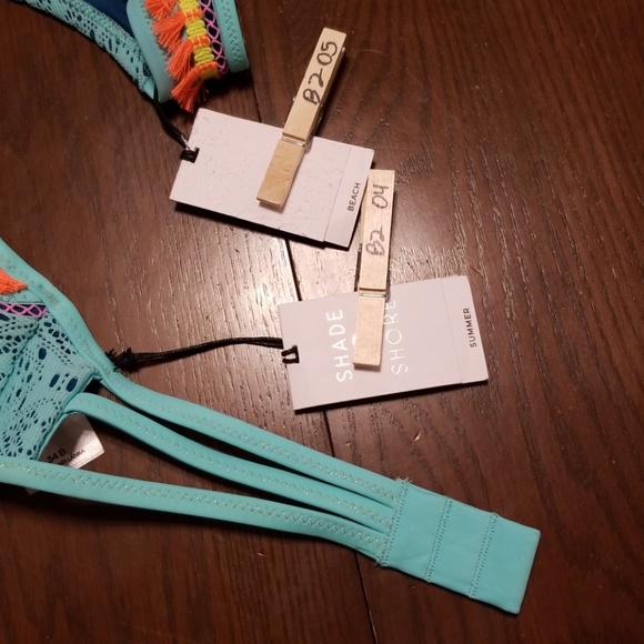 Shade & Shore bikini teal orange tassel B204/05 - Picture 6 of 8